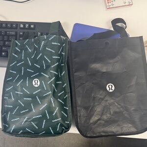 lululemon athletica Black and Dark Green Tote Bags 2 for $10